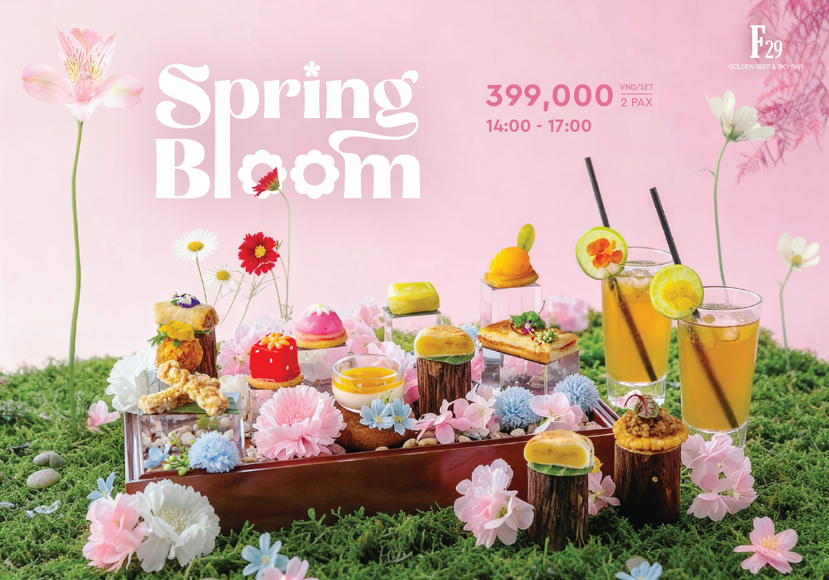 Spring Bloom Afternoon Tea at F29 Golden Beef & Sky Bar | Rooftop Tea in Da Nang